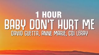 1 HOUR David Guetta Anne Marie Coi Leray  Baby Dont Hurt Me Lyrics [upl. by Sidoney]