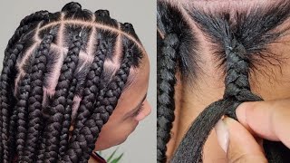 LARGE KNOTLESS BRAIDS PERFECT GRIP  BEGINNER FRIENDLY 👌🏾👏🏾 [upl. by Rolanda]