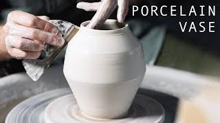 Throwing and Turning an Angular Porcelain Vase — Narrated [upl. by Sucramed]