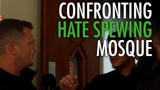 Tommy Robinson confronts Didsbury Mosque hosting hate preachers [upl. by Hanforrd877]