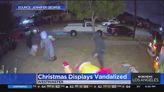 Westminster vandals destroy residents Christmas decorations [upl. by Gnep]