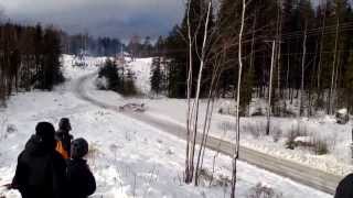 Henning Solberg hit a snowbank in Rally Sweden 2014 [upl. by Ori]