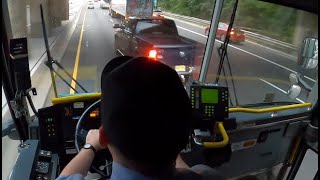 Bus commute driver view Rockaway NJ to Port Authority NYC MCI D4500CT [upl. by Elcin]