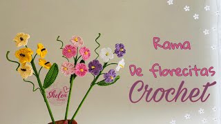 Rama de florecitas no me olvides 🌸🌸🌸🌸🌸♥️🧶 crochet crochet flores [upl. by Guzel]