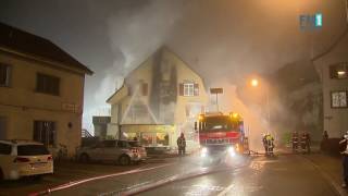 Schuhwerkstatt in Weinfelden brennt lichterloh [upl. by Marienthal17]