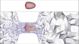 moving mesh with adaptive mesh  a drop in a tube [upl. by Lasley]