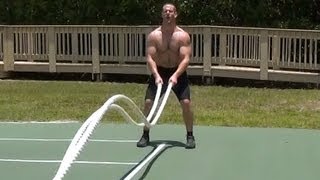 Battle Rope Waves at the Park Battling Rope Workout [upl. by Zwick]