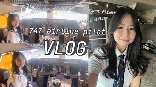 airline pilot vlog  first trip flying the 747 [upl. by Nahama]