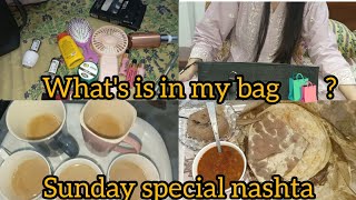 what is in my bag 🛍️   Sunday special nashta 🥞  dailyvlogs zindagikasafar [upl. by Otsedom]