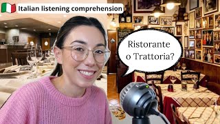 Italian chat la differenza tra “Ristorantequot e “Trattoriaquot subtitles [upl. by Irovi]