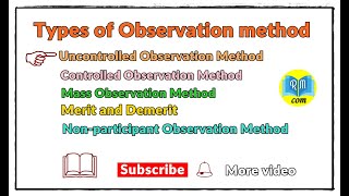 Types of Observation Method [upl. by Odlanyar]