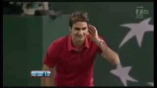 Hit for Haiti  Federer wants Agassi to Serve at 113 mph  Agassi serves 114 mph [upl. by Margy52]