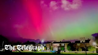 Spectacular Northern Lights display across Britain [upl. by Nylassej]