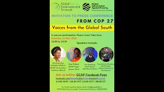 Live from Egypt  GCAP COP 27 Press Conference on Saturday 12112022 [upl. by Monto145]