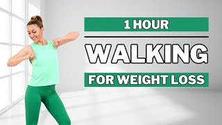 🔥1 HOUR WALKING WORKOUT for WEIGHT LOSS🔥ALL STANDING🔥NO JUMPING🔥KNEE FRIENDLY🔥 [upl. by Oneladgam]