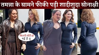 Salman Khan Lady Sonakshi Sinha Looks Dull Along Tamanna Bhatia at Filmicity for Shoot [upl. by Bergerac]