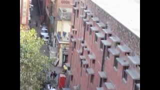 View from roof balcony of Hotel Ajanta on Arakashan Road New Delhi India [upl. by Kesia]