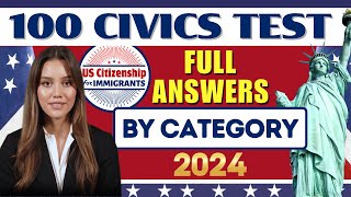 NEW 100 Civics Test Questions and Answers for US Citizenship Interview 2024  N400 Naturalization [upl. by Litch]