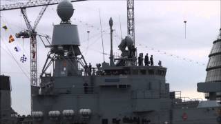 London Tower bridge  with german Frigate Augsburg [upl. by Stoneham]