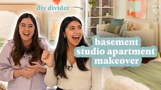 Basement Studio Apartment Makeover With NO CLOSETS [upl. by Sorgalim267]