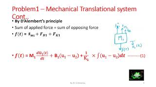 MATHEMATICAL MODELLING of TRANSLATIONAL MECHANICAL SYSTEM SOLVED PROBLEMS Part1 [upl. by Eiggem]