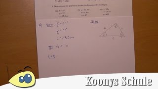 Fehlende Seiten im beliebigen Dreieck vorgerechnet  Sinussatz und Kosinussatz  26  Blatt 7050 [upl. by Naicul]