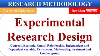 Experimental Research Design in Hindi Extraneous variable Concomitant variable treatment group [upl. by Jania]