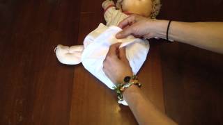 Review How to Put on Prefold Cloth Diaper with Econobum Cover [upl. by Assiral629]