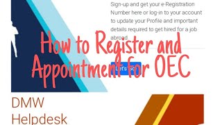 How to register and Appointment for OEC Overseas Employment Certificate [upl. by Agata]