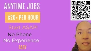 Anytime Easy Jobs 20 Per Hour No Exp l No Phone  Start ASAP [upl. by Elidad567]