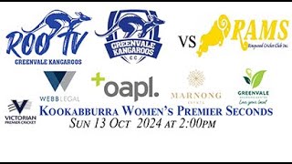 Kookabburra Women’s Premier Seconds T20 Rd 3 [upl. by Ellehsar698]