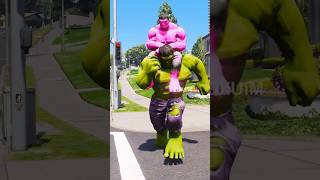 GTA V HULK SAVES HULK BROTHERS BIKE FROM RED HULK THANOS amp RHINO shorts gta5 [upl. by Mack]