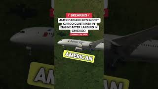 AMERICAN AIRLINES INGEST CARGO CONTAINER IN ENGINE AFTER LANDING IN CHICAGO [upl. by Pellikka428]