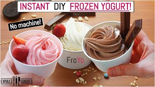 1 Minute 3 Ingredient FROZEN YOGURT Instant FroYo ICE CREAM RECIPE [upl. by Oneill249]