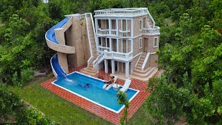 Full Video Build Creative Water Slide Park To Underground Swimming Pool amp Beautiful Villa House [upl. by Neisa]