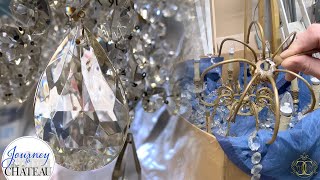 Antique Crystal Chandelier  Cleaning and Restoration [upl. by Thalia]