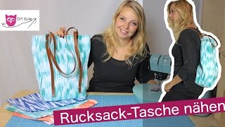 RucksackTasche mit Lederriemen nÃ¤hen â€“ DIY Eule RucksackTascheRamona [upl. by Anenahs]