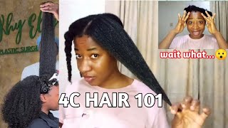 Detangling 4c AFRICAN BLACK HAIR 101  what I did to achieve healthy 4C HAIR [upl. by Etnoel]