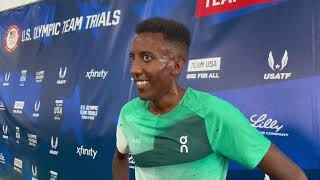 Yared Nuguse Feels No Pressure After First Round of 1500m At US Olympic Trials [upl. by Kaenel857]