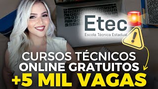 FAÇA um CURSO TÉCNICO EAD GRATUITO da ETEC  90 MIL VAGAS ABERTAS AGORA  Mari Rel [upl. by Maisey]