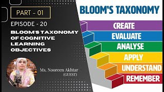 Ep  20 Part 01 Blooms Taxonomy Of Cognitive Learning Objective [upl. by Ellesij]