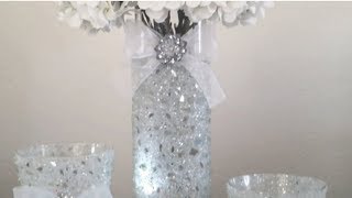 BLING AND CRUSHED GLASS DECOR DIY  2X UPLOAD [upl. by Amarette]