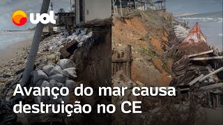 Mar avança até 400 m expulsa moradores e salga poços de água em Icapuí no Ceará [upl. by Ahsenre]