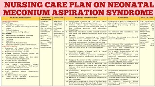 NCP73 Nursing Care Plan on Neonatal Meconium Aspiration Syndrome pediatric  Neonatal disorders [upl. by Jorey]