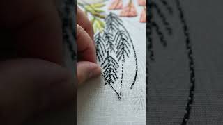 Thickening lines using couching embrembroidery stitch [upl. by Odawa]