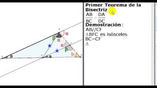 primer teorema de la bisectriz bisectriz exterior con demostración [upl. by Ebonee]