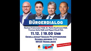 Bürgerdialog der AfD Fraktion im deutschen Bundestag in Heidelberg [upl. by Anallise]