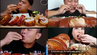 Mukbangers eating delicious lechon belly [upl. by Eikram]