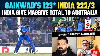 Gaikwad’s 123 takes India to a massive total of 2223 vs Australia in 3rd T20I [upl. by Weber]