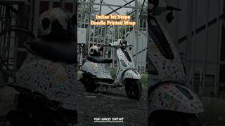 Indias 1st Vespa Wrapped in Doodle Printed Wrap vespa wrap shorts shortvideo bike [upl. by Ariahay]